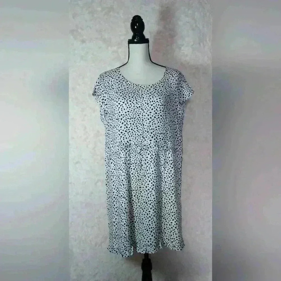 Short Spotted Dress Midi with Ruffle Hem SizenL - Picture 1 of 4